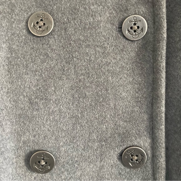 Land’s End Grey Wool Pea Coat - Picture 2 of 9